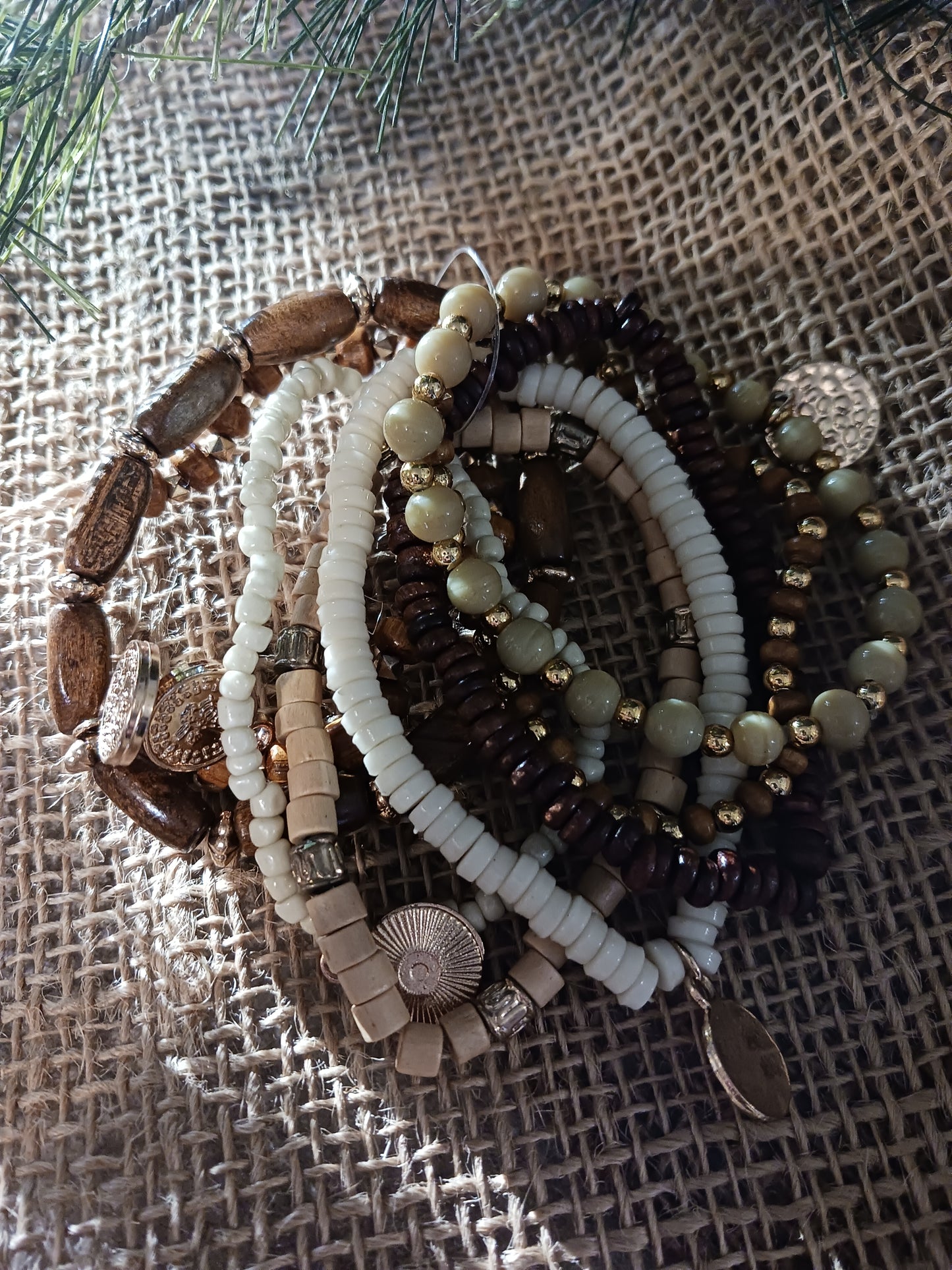Mixed Tones Beaded Bracelet Set