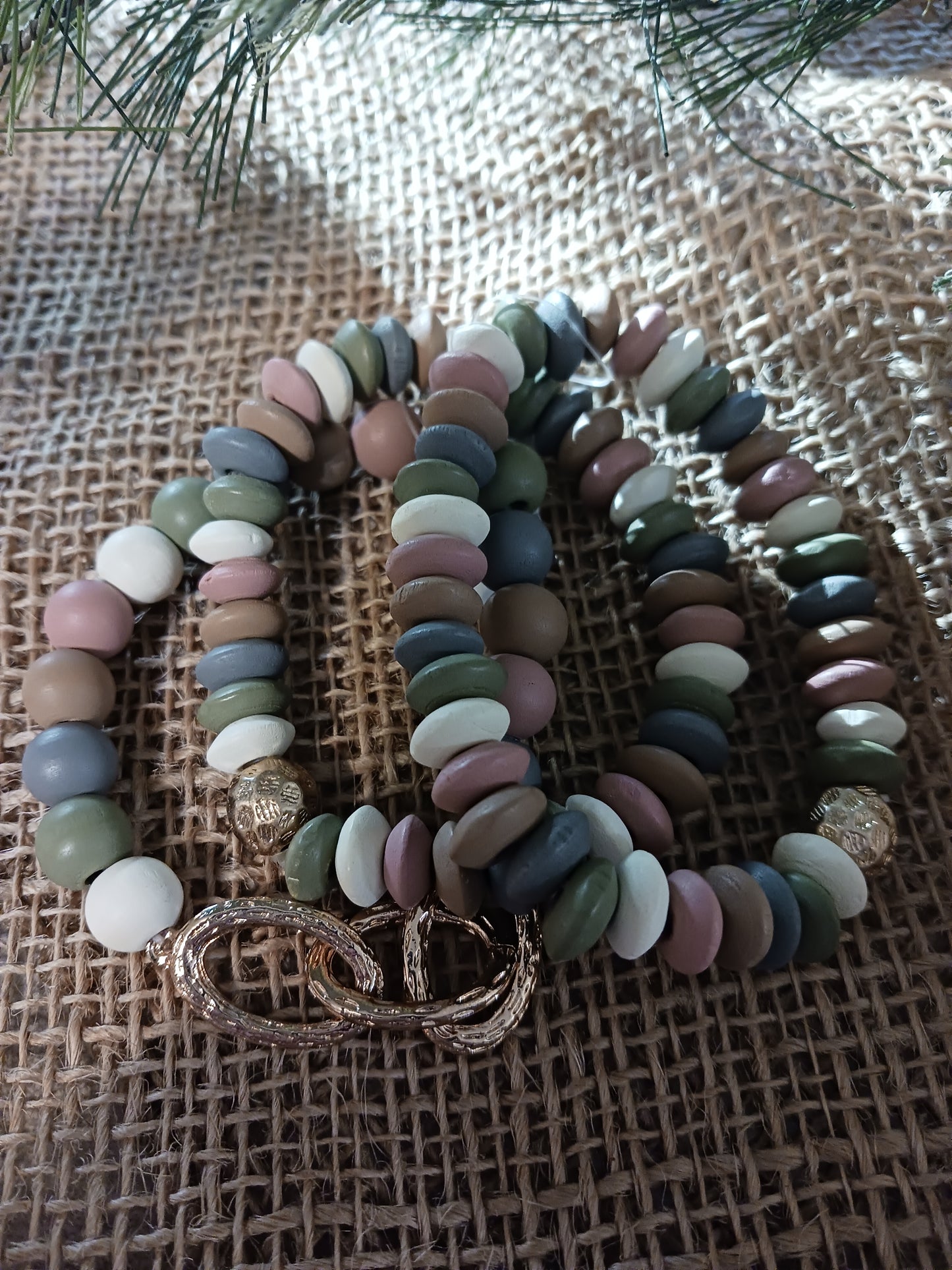 Disc Beaded Multi-Colored Bracelet
