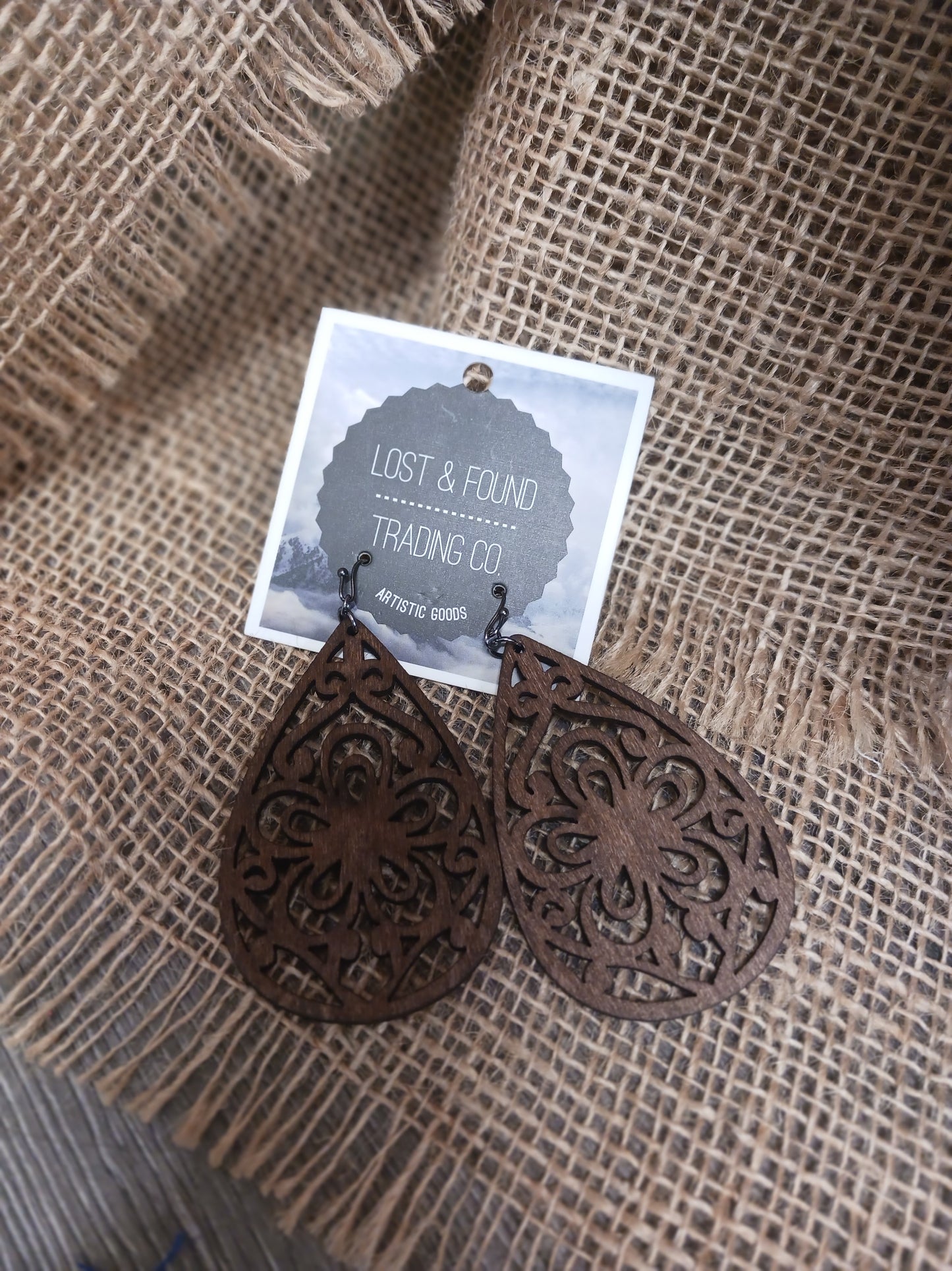 Lost & Found - Laser Cut Wood Earrings