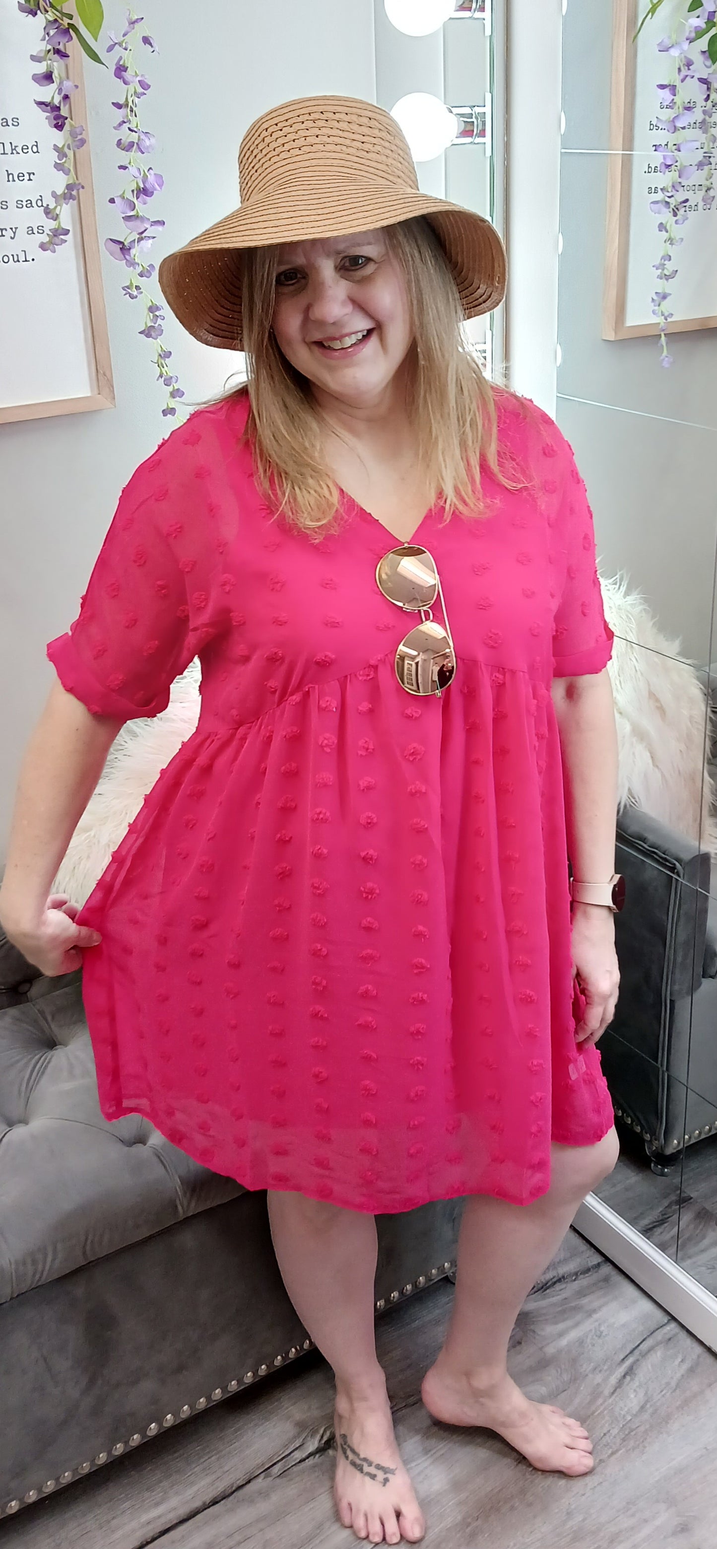 Gretchen Swiss Dot Babydoll Dress