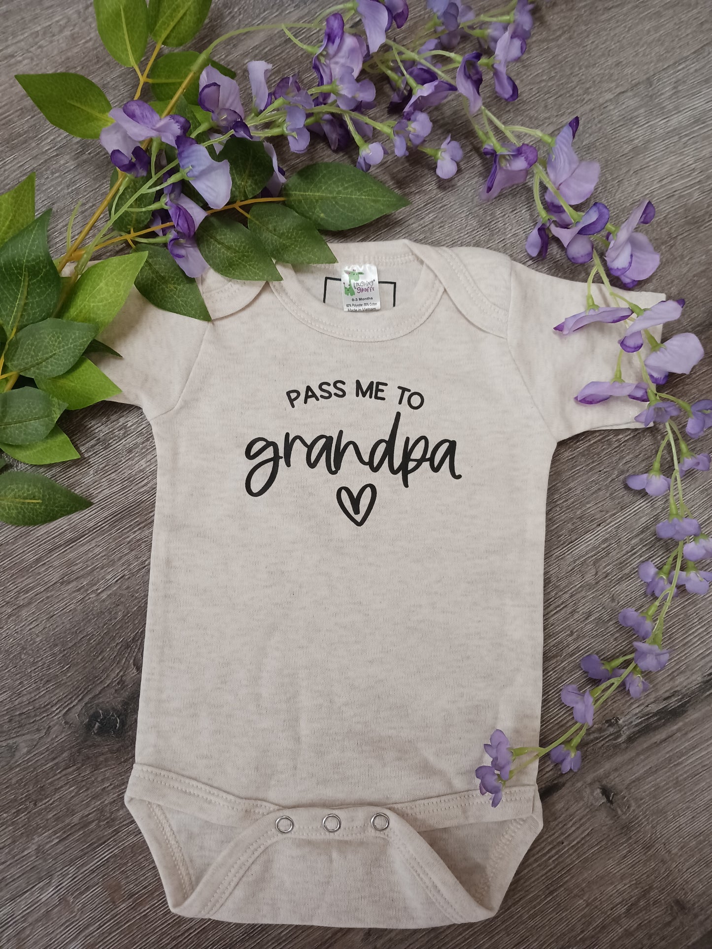 Pass Me To Grandpa Short Sleeve Baby Bodysuit