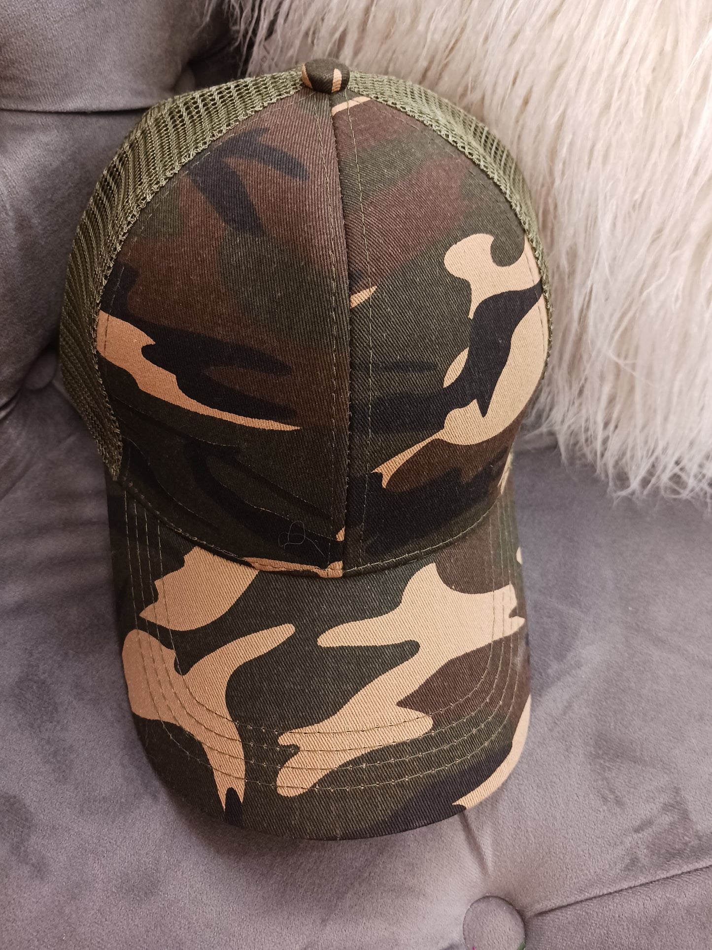 Ponytail Distressed Trucker Hat