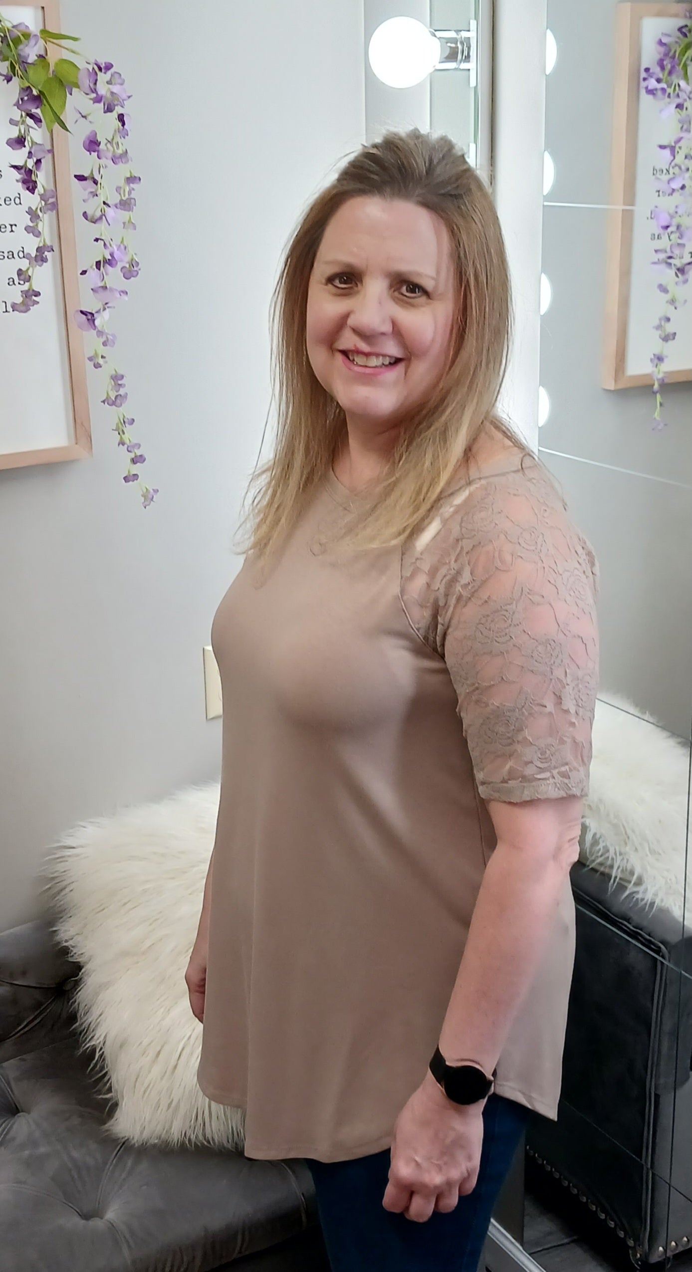 Olivia Lace Sleeve Top