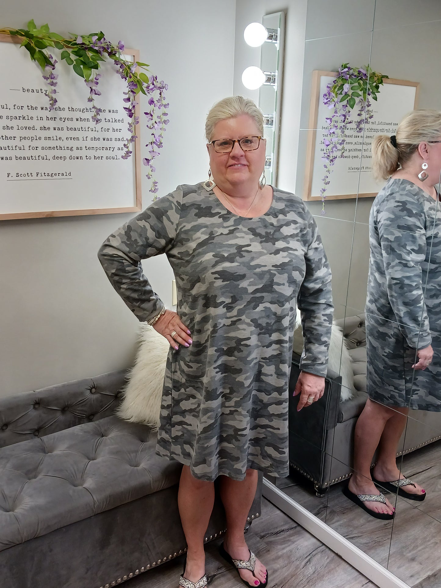 Samantha Curvy Camo Dress