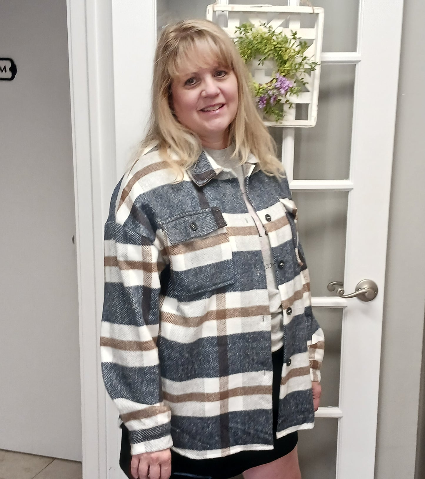 Dora Blue Plaid Flannel Shirt