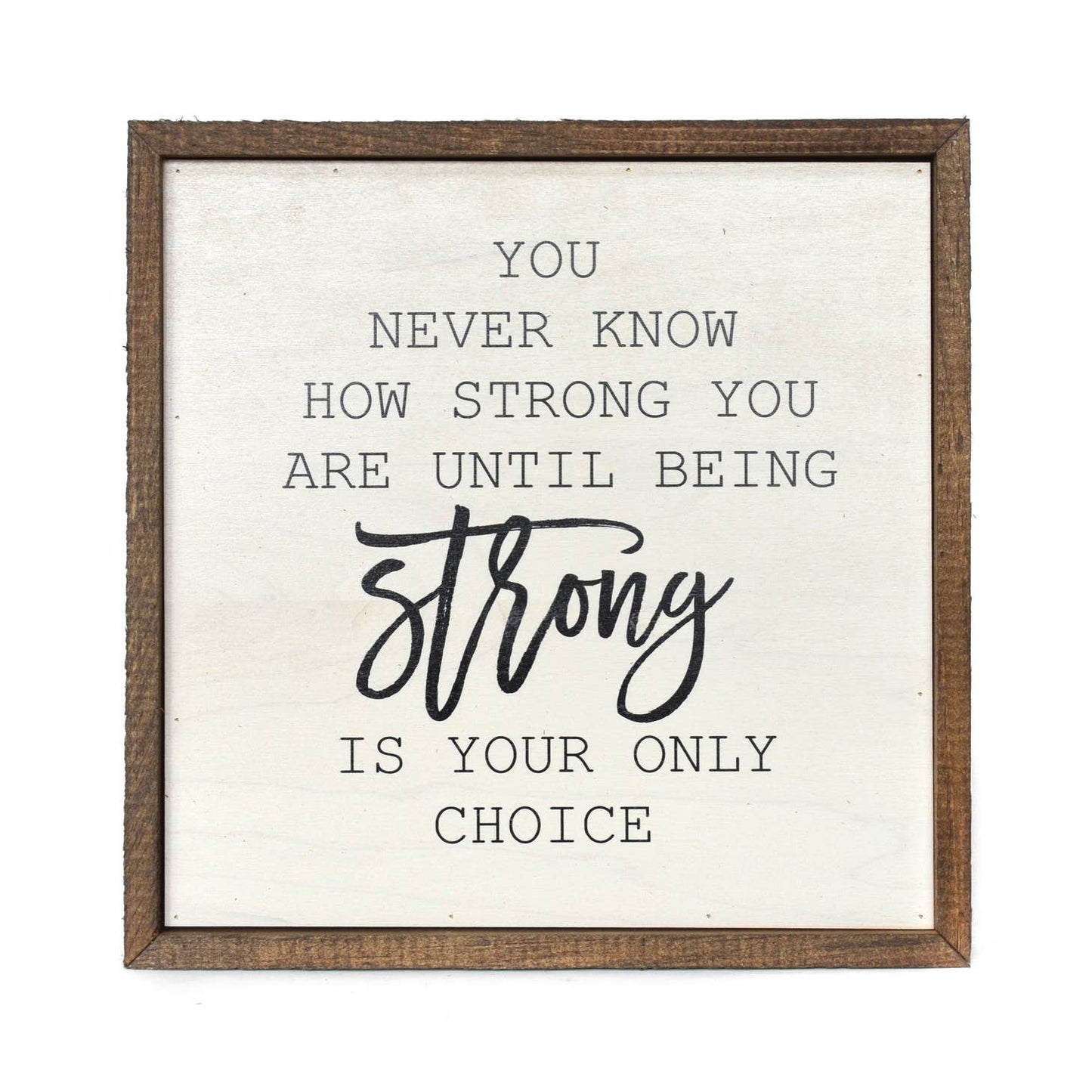 You Never Know How Strong You Are Sign