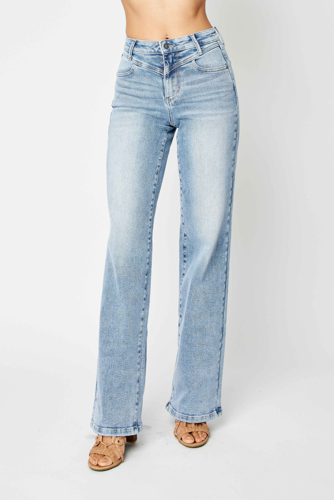 Judy Blue High Waist Front Yoke Retro Wide Leg