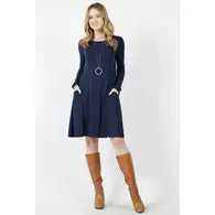 Bethany Long Sleeve Flare Dress With Pockets