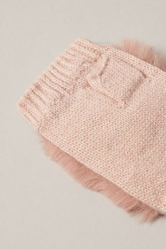 Faux Fur Fingerless Gloves