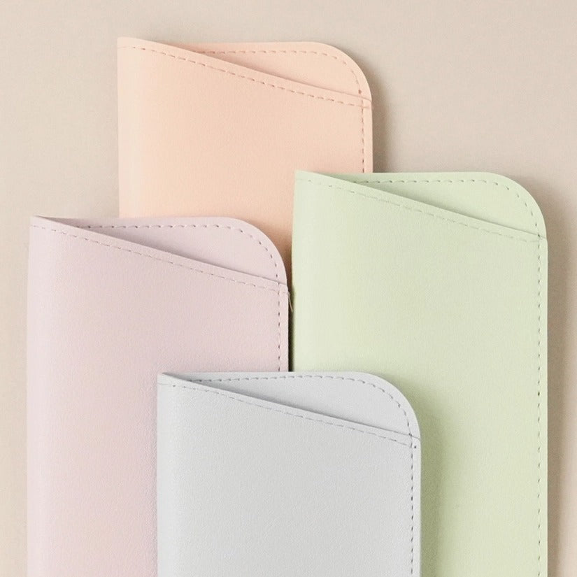 Pastel Faux Leather Glasses Pouch