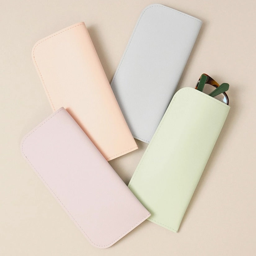 Pastel Faux Leather Glasses Pouch