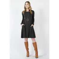 Bethany Long Sleeve Flare Dress With Pockets