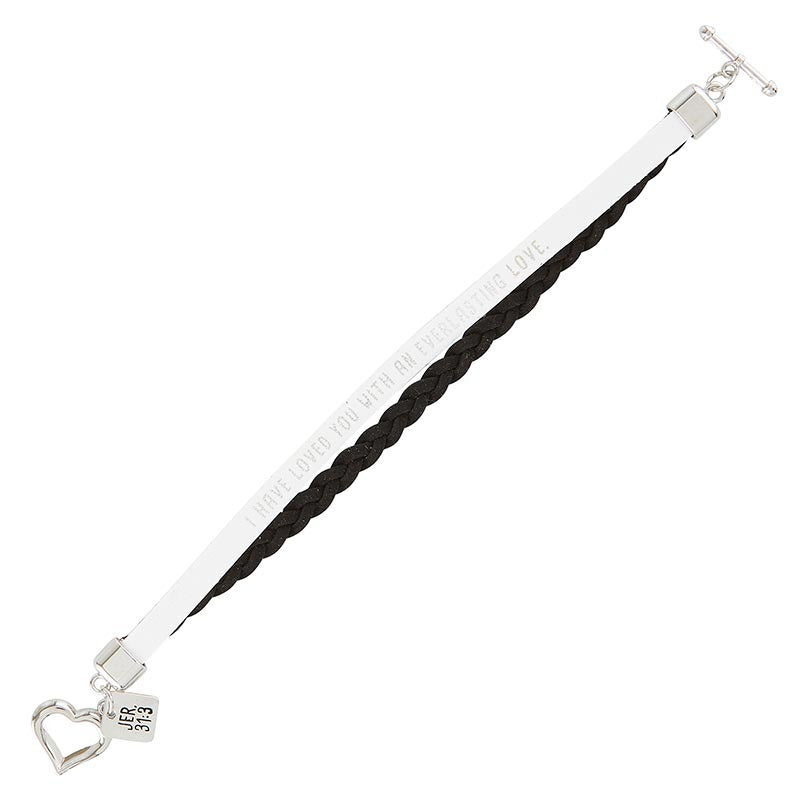 Faux Leather Jeremiah 31:3 Bracelet