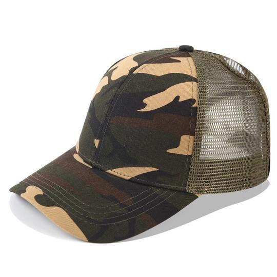 Camo Messy Bun Hat