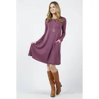 Bethany Long Sleeve Flare Dress With Pockets