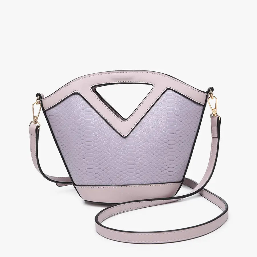 Ashlyn Snake-Textured Bucket Bag/Crossbody