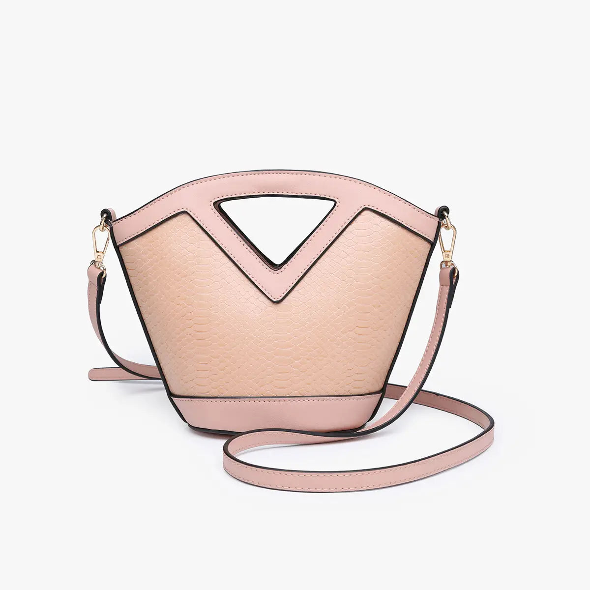 Ashlyn Snake-Textured Bucket Bag/Crossbody
