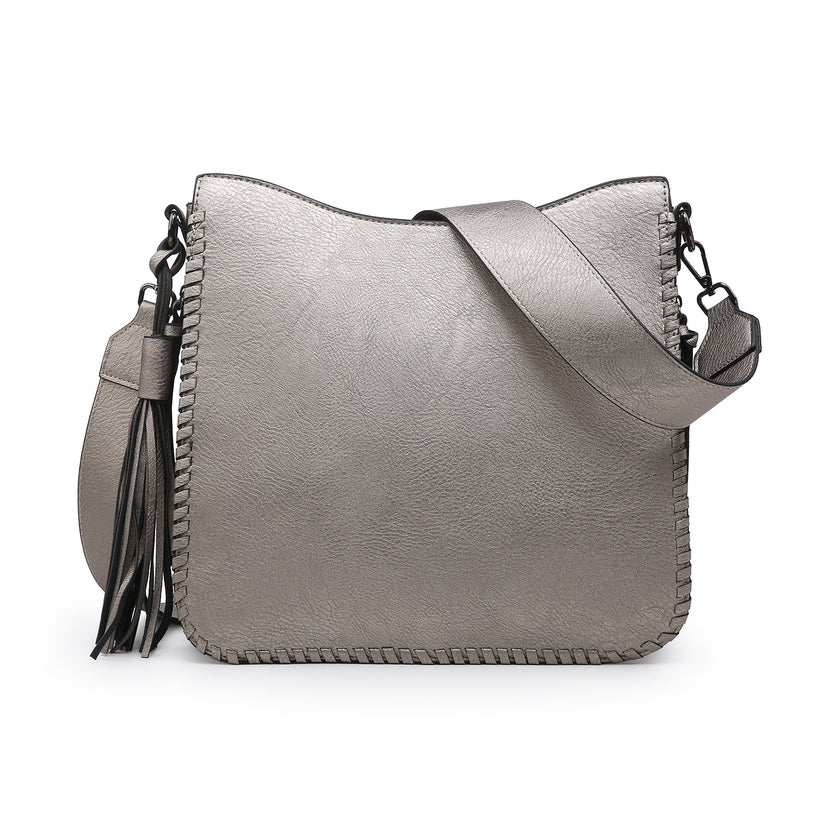 Nina Whipstitch Edge Crossbody With Tassel