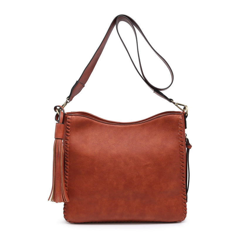 Nina Whipstitch Edge Crossbody With Tassel