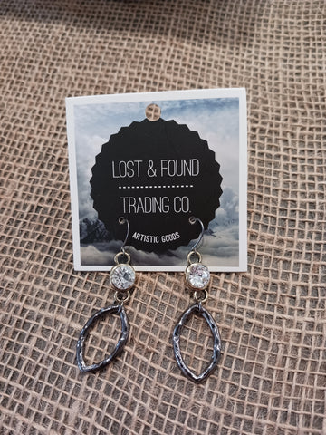 Lost & Found - Earrings Crystal & Oval Drop