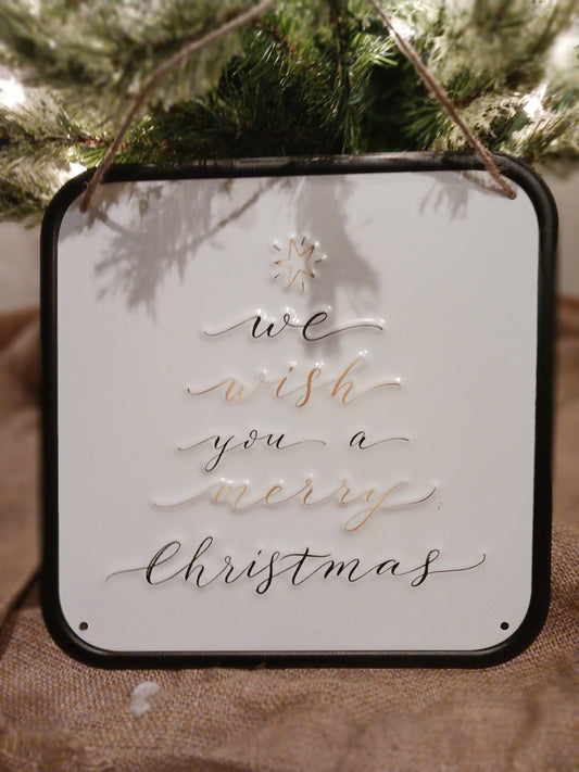 Square Tin Christmas Sign