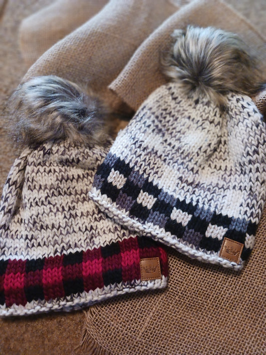 Grey Heather Pom Hat