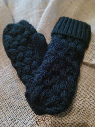 Black Knit Mittens