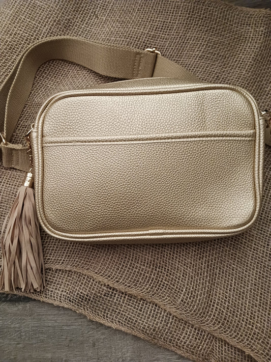 Metallic Gold Crossbody Bag / Purse