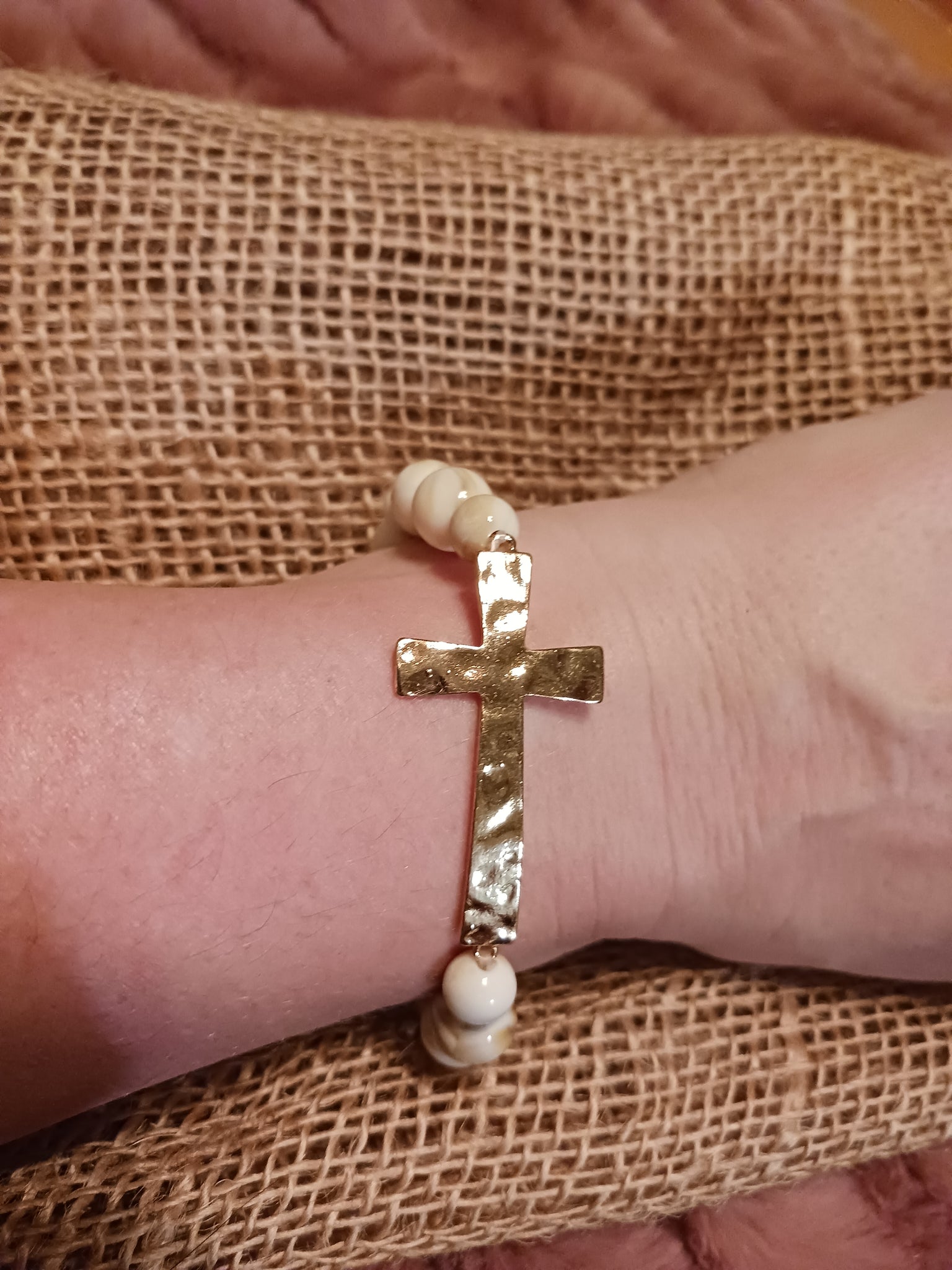 Mark Hammered Cross Bracelet