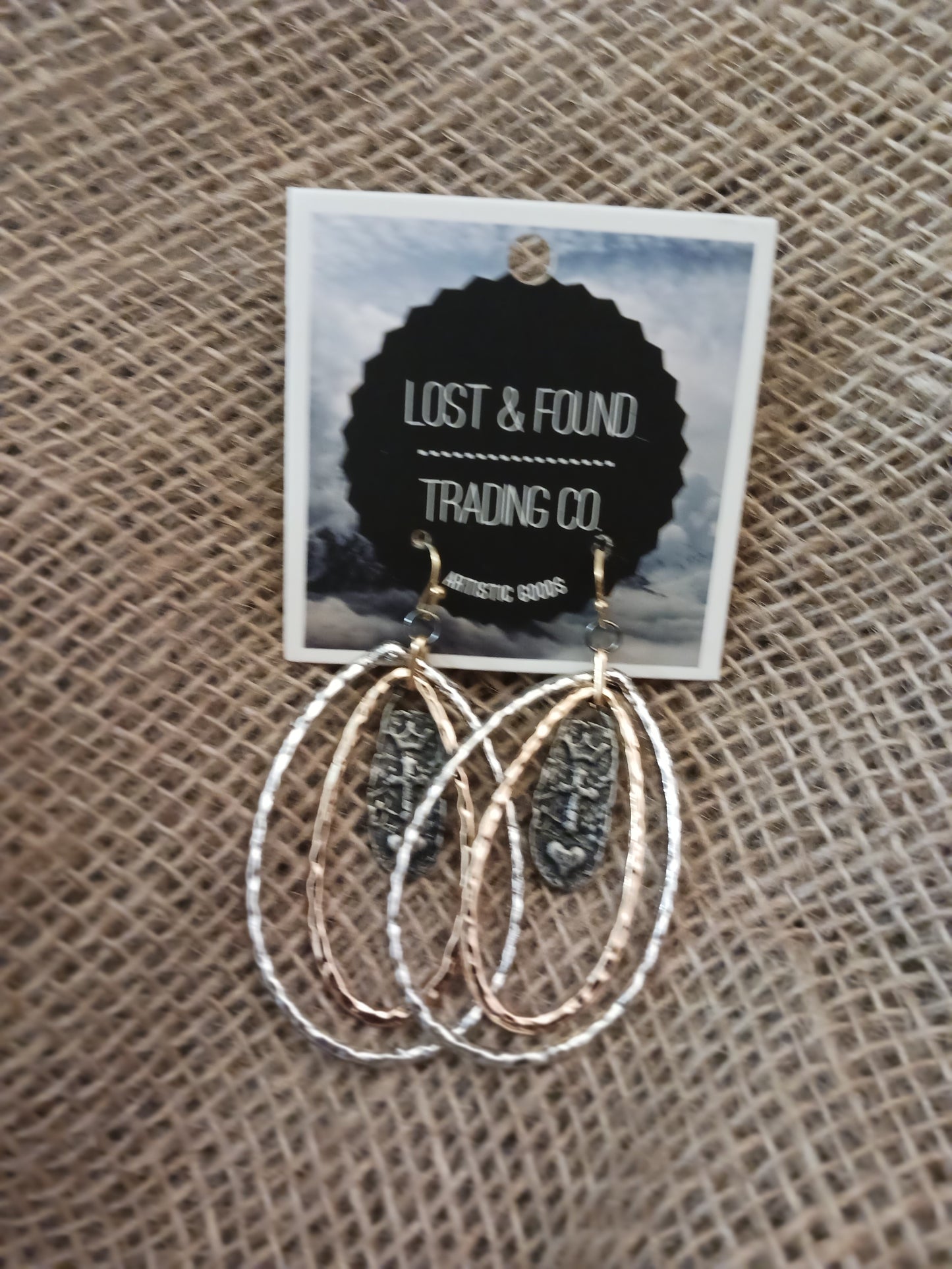 Lost & Found - Teardrop with Cross Dangle Earrings