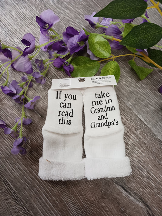 Take Me To Grandma & Grandpa's Baby Socks