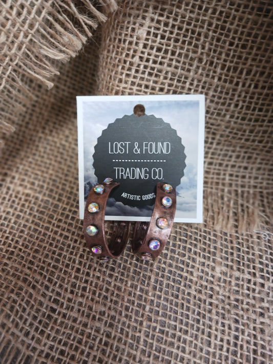 Lost & Found - Copper Hoop Bling Earrings