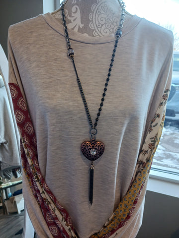 Lost & Found - Heart on Mixed Chains Necklace