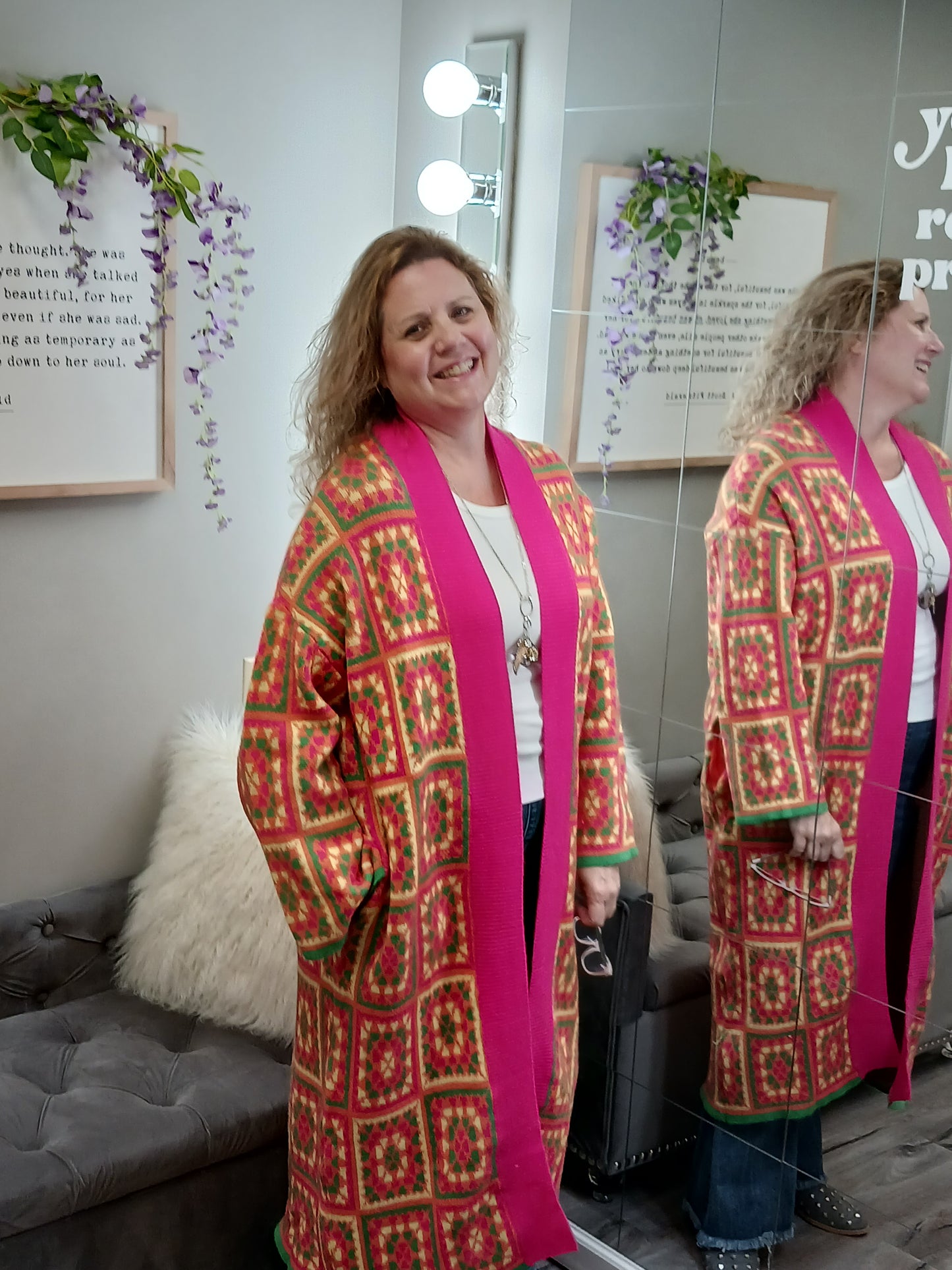 Ryna Granny Square Inspired Sweater Cardigan