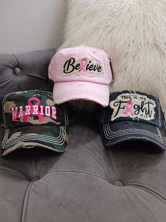 Breast Cancer Distressed Hats