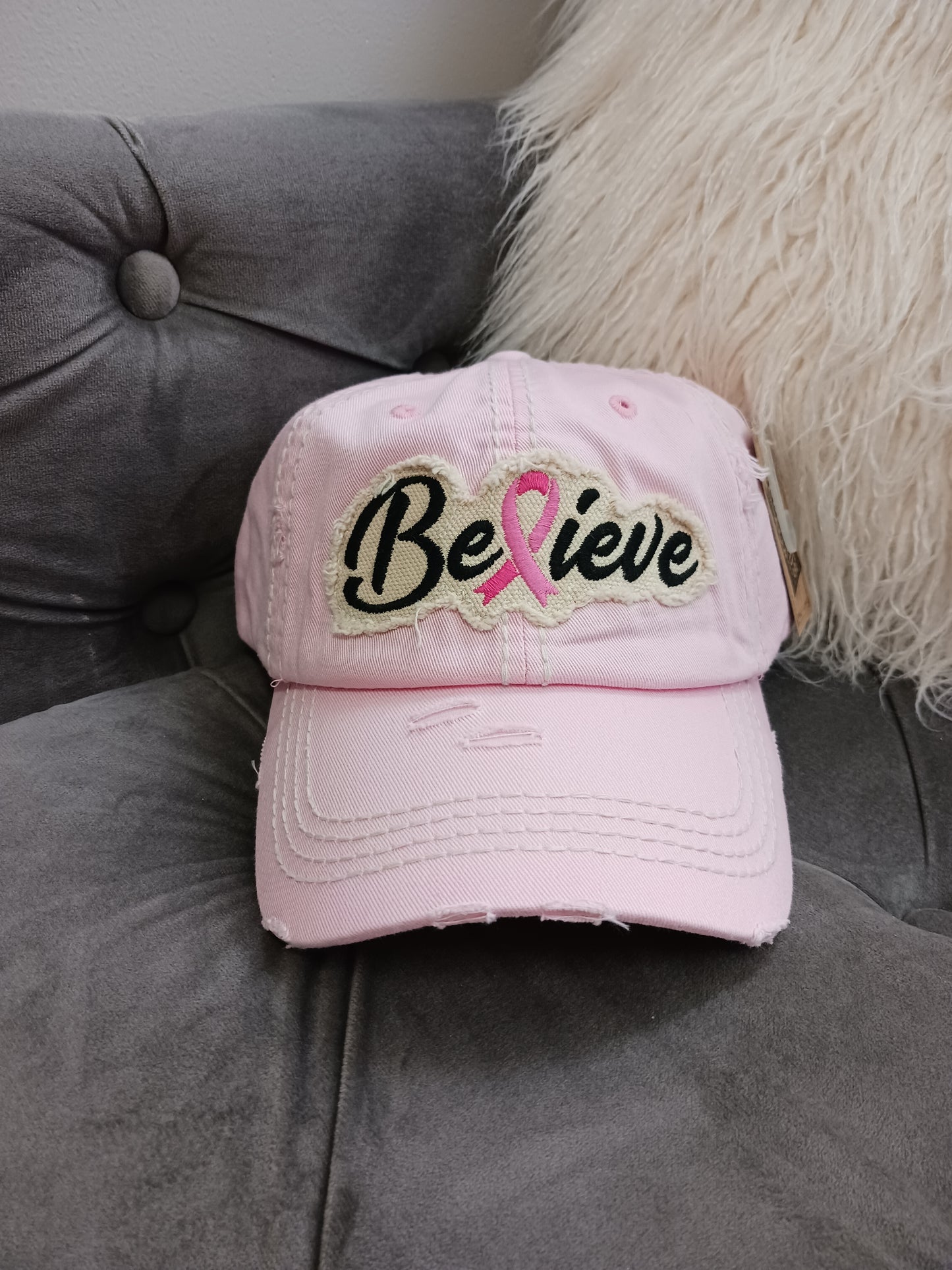 Breast Cancer Distressed Hats