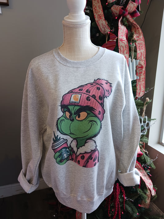 Boujee Grinch Crewneck Sweatshirt