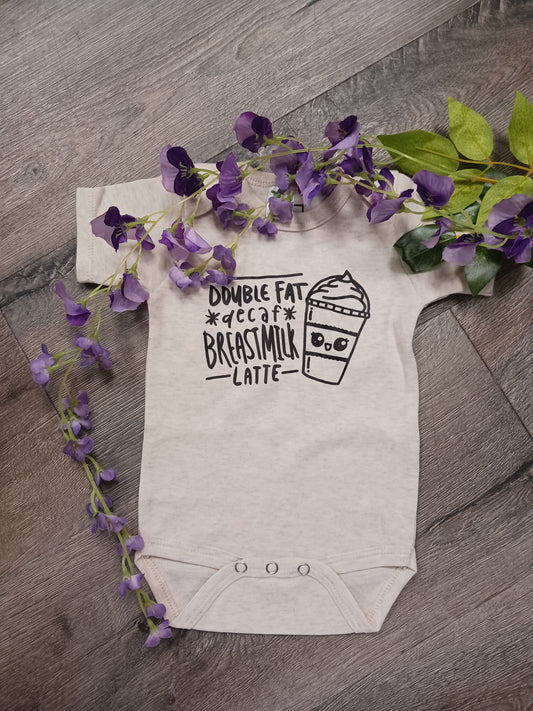 Double Fat Breastmilk Latte Short Sleeve Baby Bodysuit