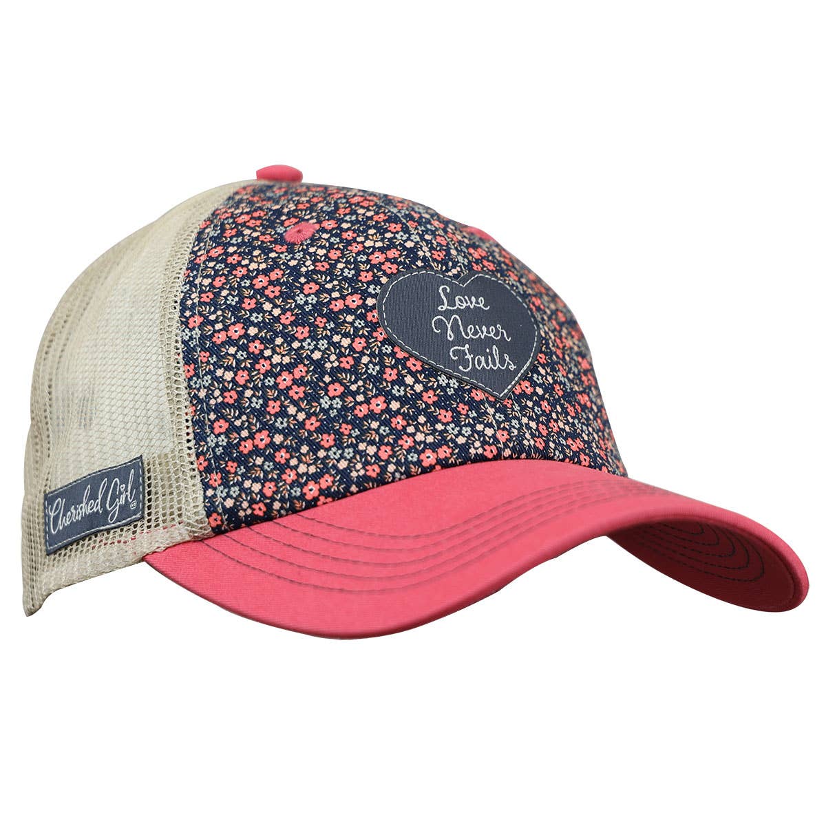 Cherished Girl Love Never Fails Baseball Hat