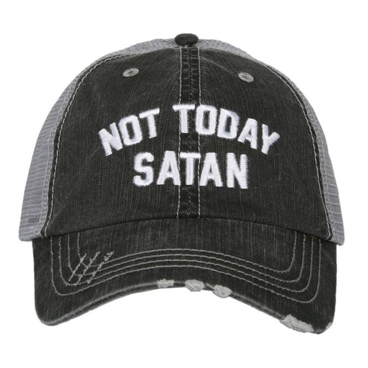 Not Today Satan Distressed Trucker Hat
