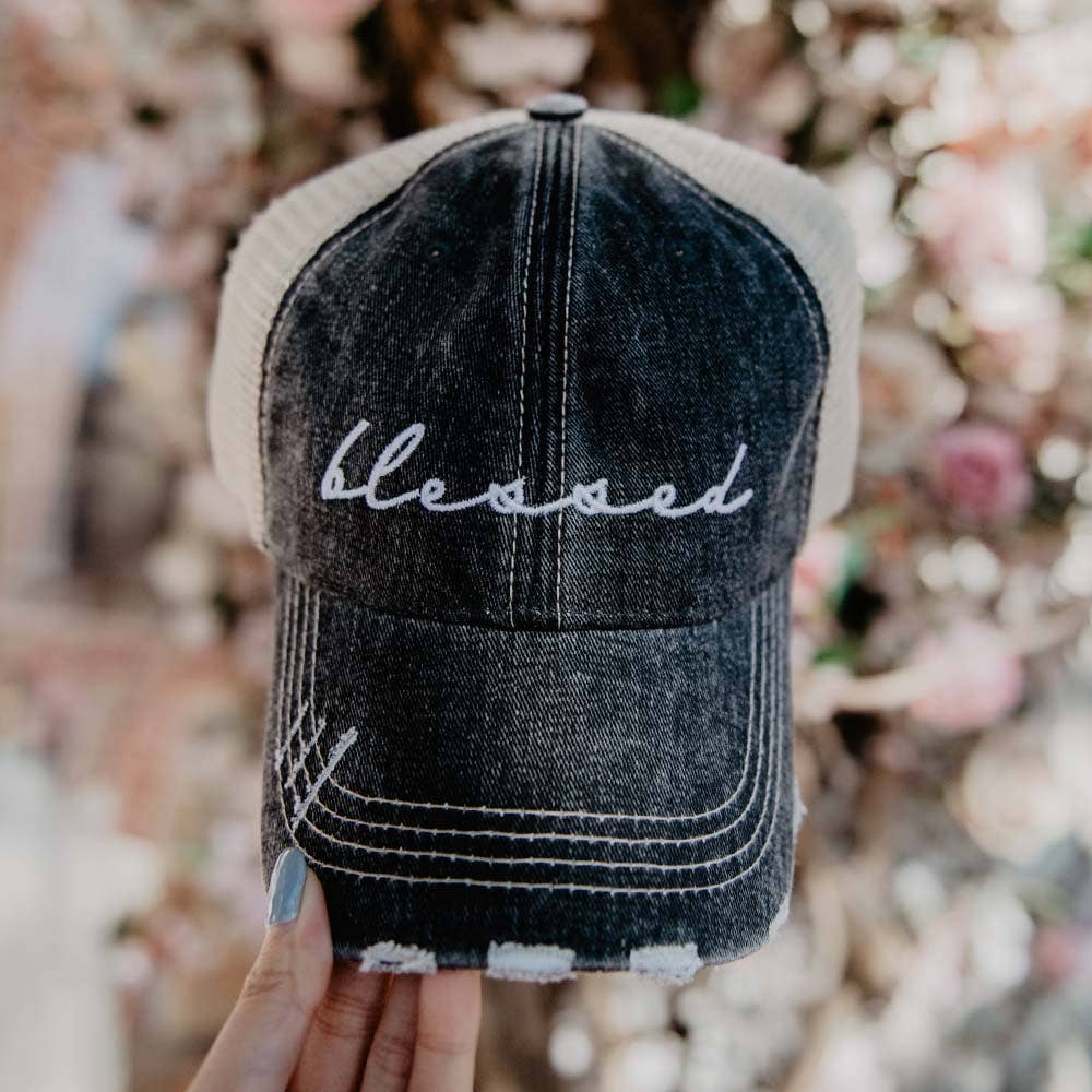 Blessed Distressed Trucker Hat