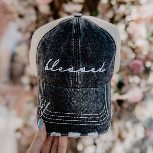 Blessed Distressed Trucker Hat