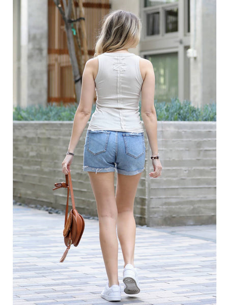 Ribbed Scoop Neck Tank