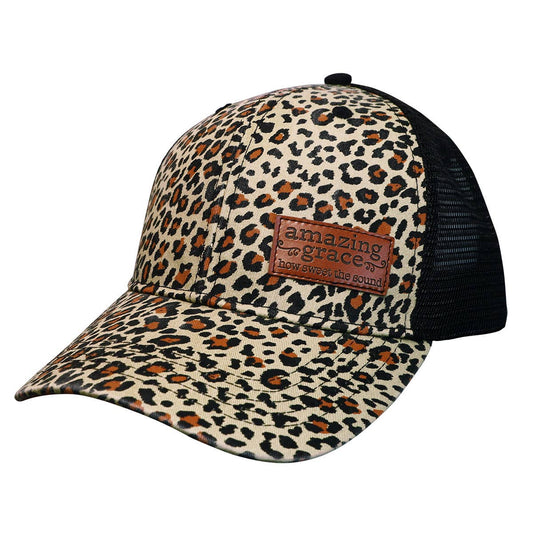 Cherished Girl Amazing Grace Leopard Trucker Hat