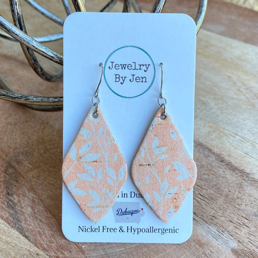 Handmade Peach Cork Earrings