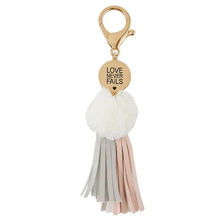 Love Never Fails Tassel Keychain