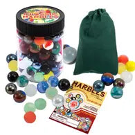 Marbles Toy Jar with Canvas Pouch, Just Like the Old Days