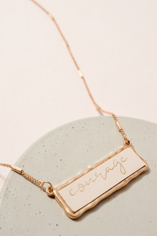 Courage Leather Charm Necklace