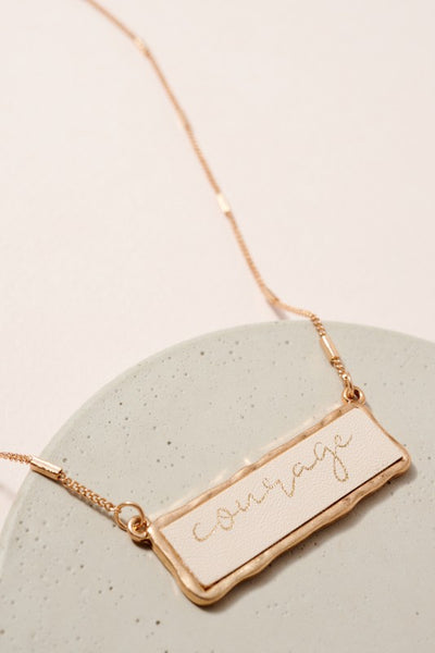 Courage Leather Charm Necklace