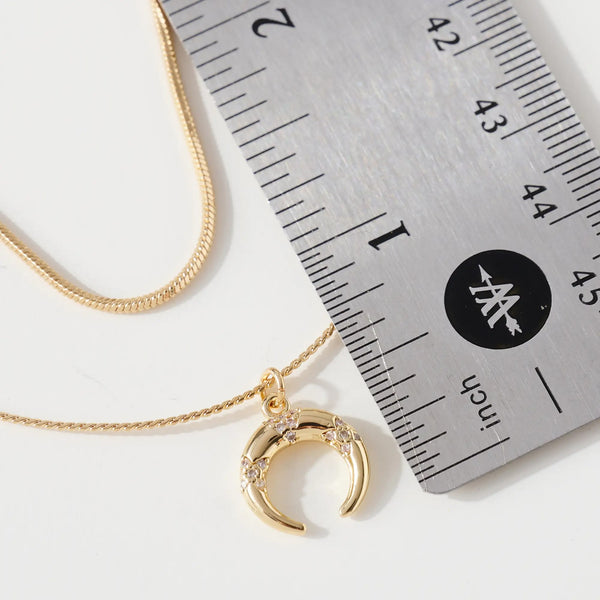 Gold Layered Horn Charm Necklace